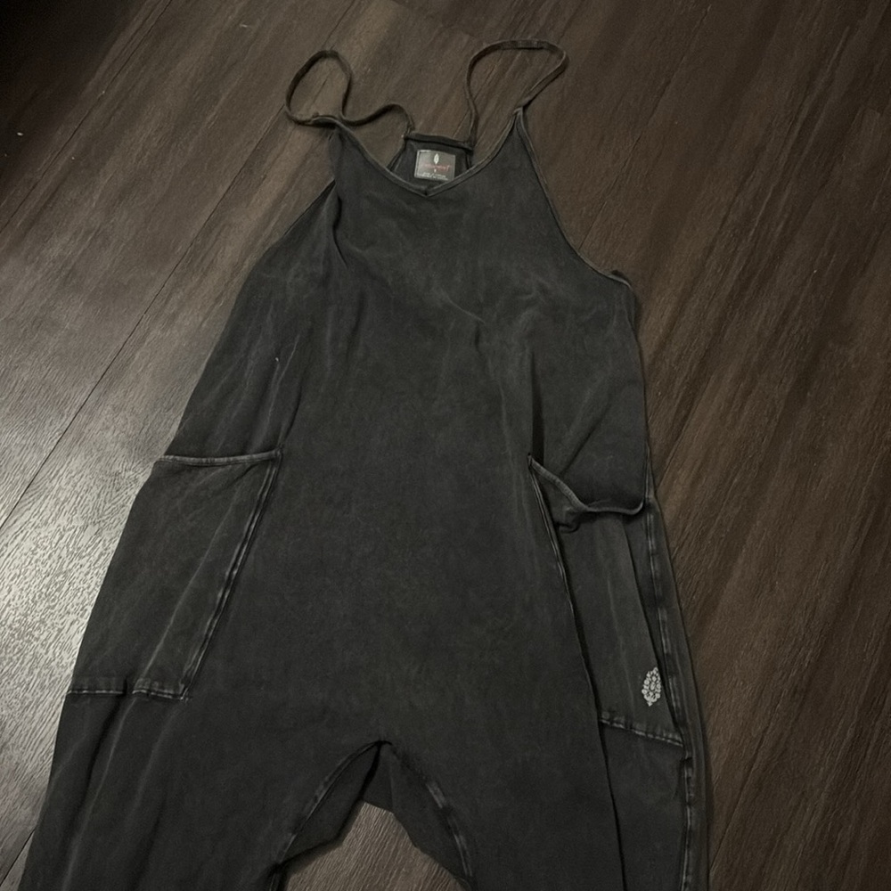 Free People Washed Charcoal Scoop-Neck Jumpsuit - Picture 9 of 14